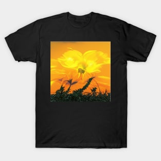 Sunflower Retro Vintage Artificial Intelligence Arts T-Shirt